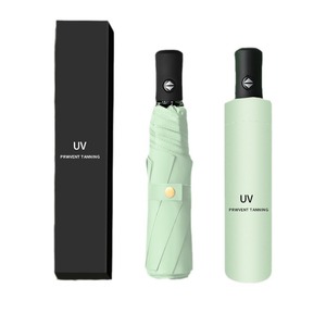 Sombrilla Plegable con Logotipo Impreso, Protección Solar UV Doble, Grande, para Hombre y Mujer, de Goma Negra - Product Image 5