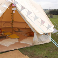 Grande tente royale glamping en toile de coton de 6M, grand espace, Camping familial en plein air, vacances