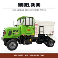 Nouvelle bétonnière montée sur camion de type réversible 4x4, moteur diesel, volumétrique, pour la construction et l'agriculture, système entièrement hydraulique