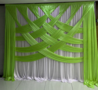 Vente chaude : Rideaux en soie glacée à multiples types de drapés croisés, panneaux de fond de scène pour mariage, rideaux de fond de scène pour mariage, drapé de rideau