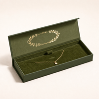 Boîte cadeau pour collier personnalisée, emballage de bijoux de luxe avec estampage à chaud en or et finition de surface haut de gamme pour bijoux