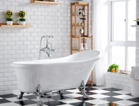 Baignoire à remous de luxe au design moderne sur pied, capacité pour 1 personne, baignoire surdimensionnée de massage intérieur en céramique à vendre