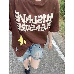 2025 femmes été taille haute droite mince ample jambe large Denim Shorts personnalisé Graffiti imprimé peint bord brut gland chaud - Product Image 4