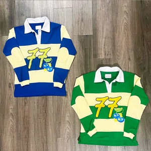 Camiseta de Manga Larga con Logotipo Bordado Personalizado, de Alta Calidad, para Hombre, Deportiva, Casual, con Cuello Camisero, Estilo Rugby - Product Image 1
