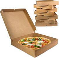 Caja de Pizza Kraft con Logotipo Personalizado de Fábrica, Caja de Papel Corrugado Resistente y Ecológica, Venta al por Mayor para Entrega de Pizza para Llevar