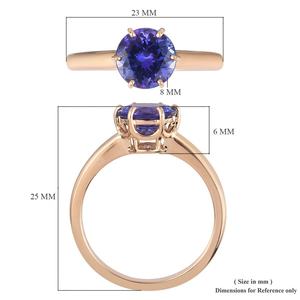 Bague de mariage classique pour femme en or jaune 18 carats avec tanzanite naturelle ronde taille solitaire de 2,20 carats - Product Image 3