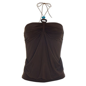 Viviblook J26TP075 Nouvelle Collection Été – Débardeur Sexy Plissé Uni Dos Nu Halter Sans Manches pour Femme - Product Image 6