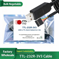 Câble convertisseur USB vers série TTL-232R-3V3 UART, signaux UART de niveau TTL sélectionnables 3,3 V/5 V, câble série 3/4/6 broches, chipset FT232