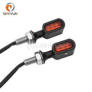 Phụ Kiện Xe Máy Nhỏ Micro Mini <span class=keywords><strong>LED</strong></span> Xe Máy Lần Lượt Tín Hiệu Thanh Hổ Phách Bật Đèn Blinker Cho Cafe Racer Bobber - Product Image 2