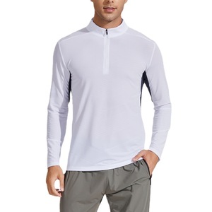 Camicie sportive da Golf <span class=keywords><strong>taglie</strong></span> <span class=keywords><strong>forti</strong></span> da <span class=keywords><strong>uomo</strong></span> nuove arrivate magliette sportive da ginnastica a maniche lunghe 1/4 <span class=keywords><strong>felpe</strong></span> con Zip a quarti - Product Image 3
