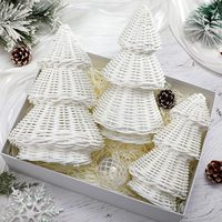 Petit sapin de Noël artificiel en plastique avec base étanche, décoration de bureau, articles ménagers, ornements de fête
