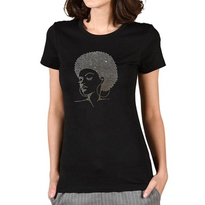 Design personnalisé en strass pour filles afro, transfert thermique pour t-shirts - Product Image 4