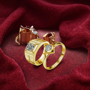 Ricco di gioielli a buon mercato anello di oro 24k placcato in oro anello coppie <span class=keywords><strong>coppia</strong></span> anello di disegno per le donne di nozze - Product Image 3