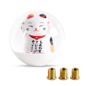 Pommeau de levier de vitesse Lucky Cat en résine, universel pour voiture, design ergonomique - Product Image 1