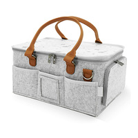 Sac de rangement pour couches imperméable en feutre, grande capacité, portable, pour bébé, jouets, couches, avec couvercle