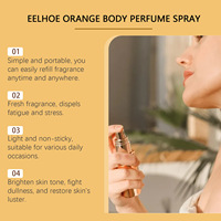 Spray parfumé pour le corps à l'orange 90 ml, parfum frais longue durée, sensation légère et rafraîchissante sans être collant.