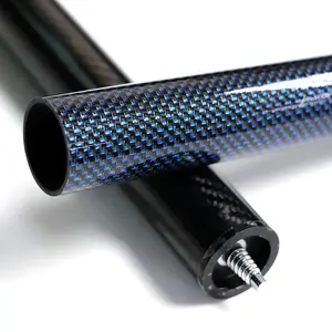 3K glossy silver/blue/Yellow/green/red/black carbon fibre tubes UK for sale