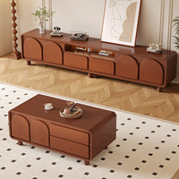 Meuble TV et Table Basse Rétro Style Français Noir, Surface Sans Peinture, Meubles Modernes pour Salon