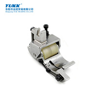 Machine à coudre à plat pour ourlets de pantalons avec pied presseur à rouleau électrique unidirectionnel avec guide et différentes roues