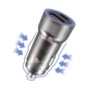 Cargador Rápido para Auto 2 en 1 con Doble Puerto USB C Transparente, Adaptador para Teléfono Móvil, Gran Venta 2026 - Product Image 4