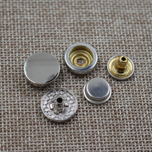 高品质锌合金金属平顶扣件，用于服装，弹簧扣件 - Product Image 4