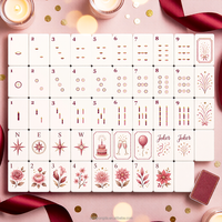 Tuiles de Mahjong Américain Personnalisées – Ensemble Premium de 160 Pièces pour la Maison et les Cadeaux – OEM ODM – 8 Tapis, 1 Support et Poussoir pour Loisirs Familiaux et Événements Sociaux en Intérieur