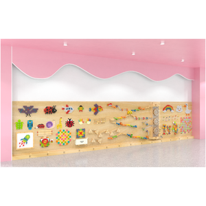 Barra de Actividades para Niños Pequeños con Juguetes Adaptables, Multifuncional, de Madera y Material EVA, Favorece la Primera Infancia, el Aprendizaje a Caminar y la Motricidad Fina - Product Image 4