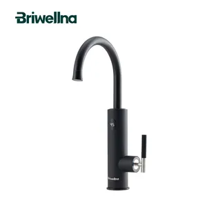 Briwellna 220V 3200W Stainless Steel Instant Electris Hot Tankless Water Tap Electric Faucet for Kitchen with Digital Display