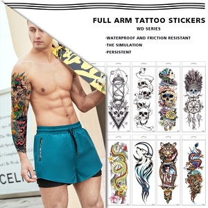 Le maniche del tatuaggio dell'autoadesivo temporaneo impermeabile all'ingrosso le braccia colorate del tatuaggio del braccio pieno sono uomini e donne popolari - Product Image 2