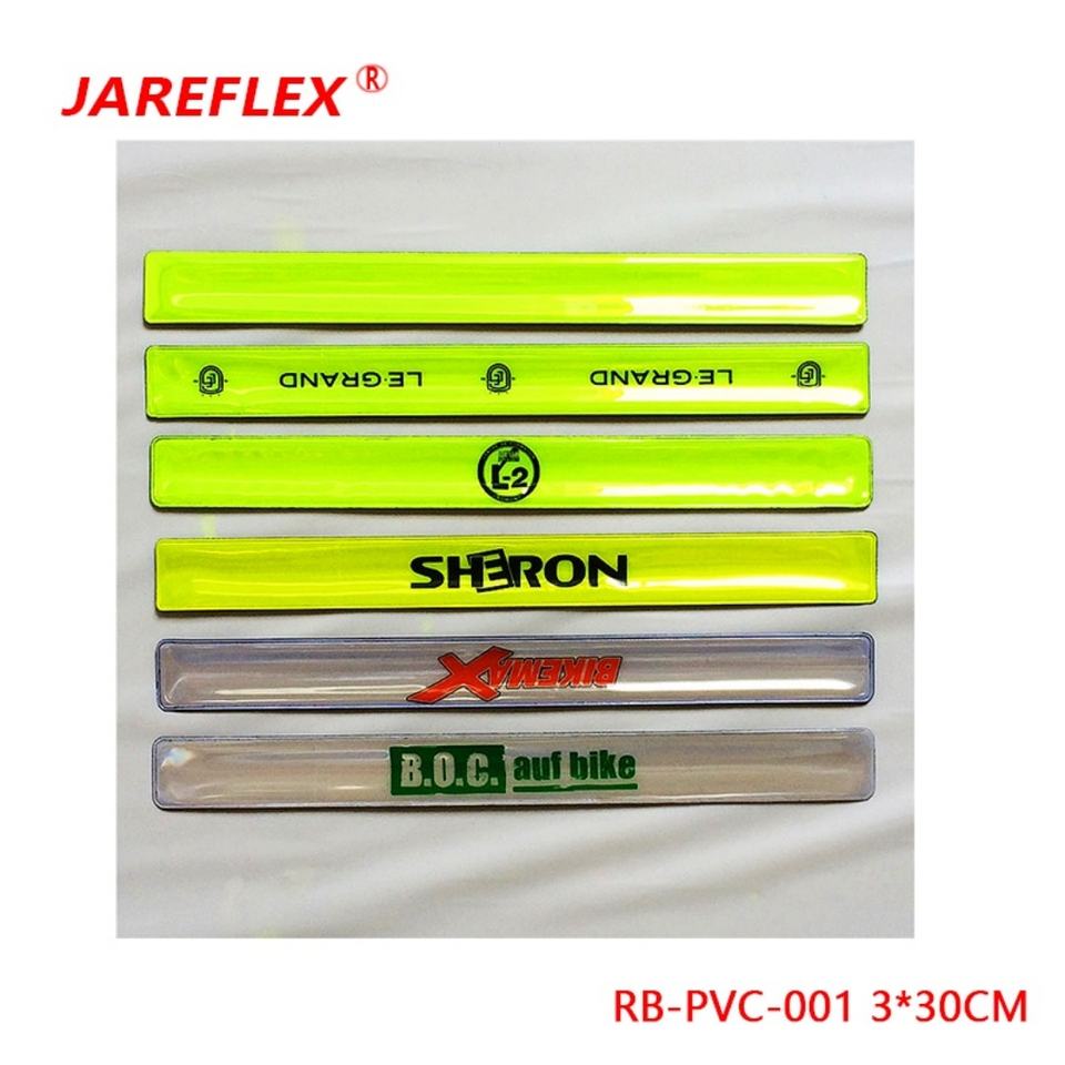 Runner Logo Color Custom Logo PVC Reflective Slap Band Hi Vis Safety Slap Wrist Bracelet ...