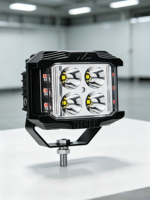 Feux de travail latéraux à LED bicolores 12V 24V, 35W, rouge et ambre, pour conduite tout-terrain, étanches IP67, pour camion, VTT, SUV