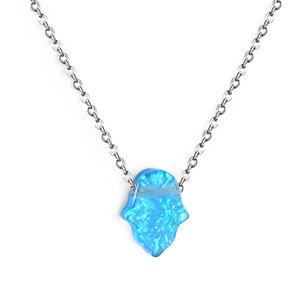 Opal Blue <b>Abalone</b> <b>Shell</b> Pendant Necklace Stainless Steel For Women Gift Jewelry - Product Image 5