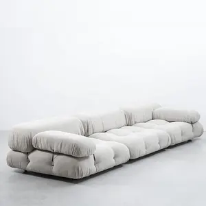 Modernes Samts toff Sofa Gepolsterte Luxus möbel Sofa Set Designs