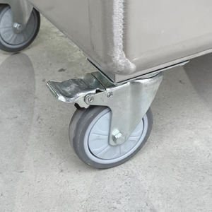 विशाल क्षमता वाला आटा कार्ट-व्हील-सक्रिय मोबाइल वाणिज्यिक आटा भंडारण ट्रॉली - Product Image 5