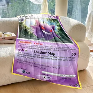 Couverture en flanelle douce imprimée Gengar 2026 pour adulte, canapé, lit, voiture, voyage, <span class=keywords><strong>camping</strong></span>, pique-nique, pour cadeaux, dérivés d'anime - Product Image 3