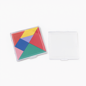 Mini boîte de rangement carrée transparente en plastique PP pour puzzles Tangram, étui d'emballage pour petits articles - Product Image 2
