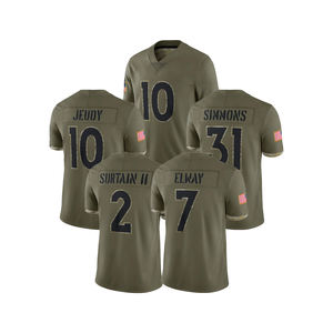 新缝制美式足球球衣丹佛2022礼炮服务3拉塞尔7约翰艾尔维<span class=keywords><strong>10</strong></span>杰瑞杰迪31贾斯汀西蒙斯 - Product Image 1