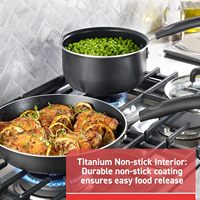 Batterie de cuisine Signature antiadhésive 12 pièces, compatible four et gril (jusqu'à 350°F), passe au lave-vaisselle, avec couvercles, poêles à frire, casseroles et sauteuses