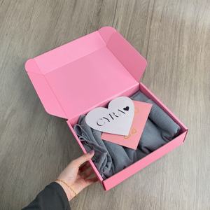 Caja de Envío Corrugada Rosa Completa - Caja Tipo Avión Rosa por Dentro y por Fuera para Empaquetado de Comercio Electrónico con Marca - Product Image 5