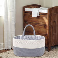 Sac de rangement pliable et portable Girida pour couches, compartiment bleu pour vêtements de bébé, soins des couches, corde en coton écologique