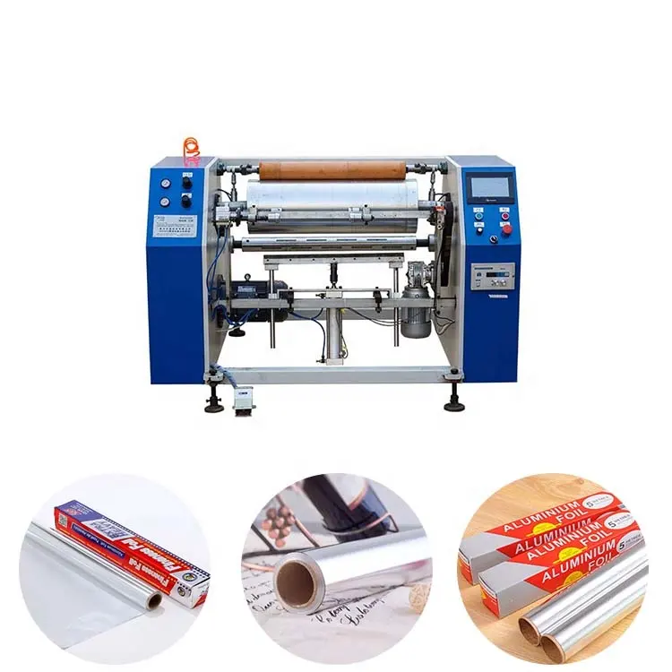 High Quality 2.2Kw Semi-Automatic Rewinder Machine Paper Roll Aluminium Foil Rewinding Machinery