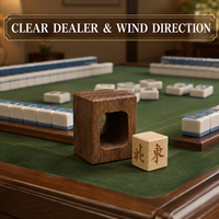 Accessoires de Mahjong en bois : Distributeur et indicateur de direction des vents en bois avec motifs gravés pour tables de jeu