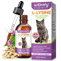 Worafy L-Lysine personnalisé pour chats – Compléments liquides pour animaux de compagnie, vitamines pour la clarté et l'énergie, soins et suppléments pour la santé des chats