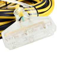 Rallonge électrique rétractable NEMA 5-15P-5-15R avec embout lumineux, 12/3, 50 pieds, usage extérieur, robuste, étanche IP65, 125V, 15A, SJTW, 100% cuivre