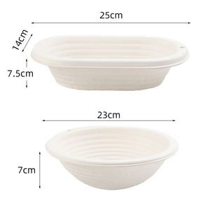 Cestello <span class=keywords><strong>per</strong></span> lievitazione ovale da 10 pollici in polpa ecologica fatto a mano <span class=keywords><strong>per</strong></span> pane a lievitazione naturale, strumento <span class=keywords><strong>per</strong></span> panificazione e <span class=keywords><strong>pasticceria</strong></span> - Product Image 5