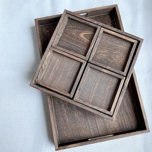 Display personalizzato a base di frutta e cibo tavolo resistente scatola di legno per la colazione <span class=keywords><strong>set</strong></span> di vassoi con manico - Product Image 3