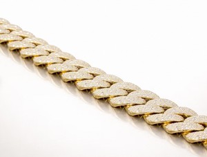Gold Cuban Link Bracelet, <b>Iced</b> Out Miami <b>Chain</b>, Hip Hop Jewelry, Men's Luxury Bracelet, Rapper Flex ,Stone - Product Image 2
