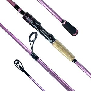 Newbility – <span class=keywords><strong>canne</strong></span> à pêche spinning <span class=keywords><strong>rose</strong></span> en carbone 2.4m, 2 sections 24T - Product Image 1