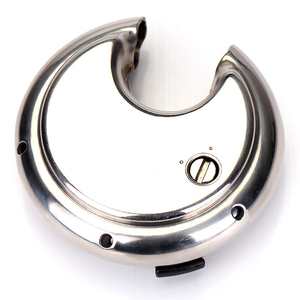 <span class=keywords><strong>Cadenas</strong></span> de sécurité en alliage d'acier argenté à combinaison à 4 chiffres maître serrure à disque de forme ronde pour verrouiller les portes fenêtres sacs coffre - Product Image 3