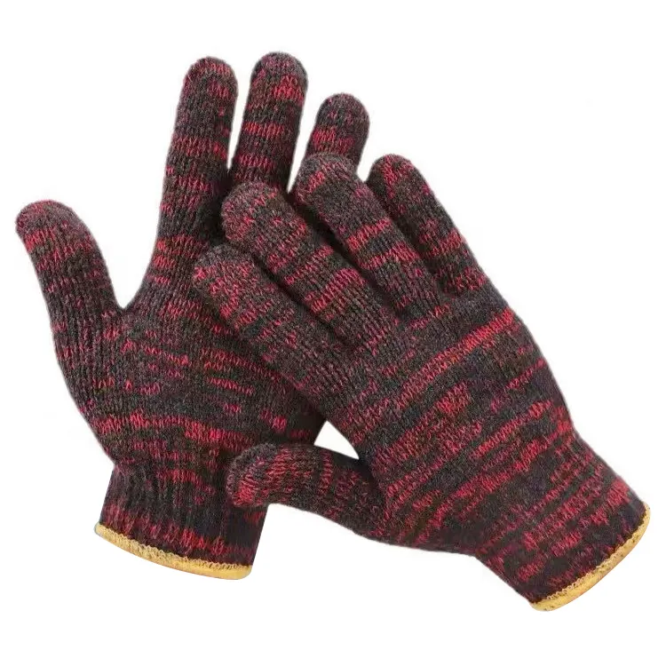 Хлопковые трикотажные защитные перчатки из хлопка и полиэстера трикотажные перчатки из латексной пены зимние хлопчатобумажные трикотажные рабочие перчатки
